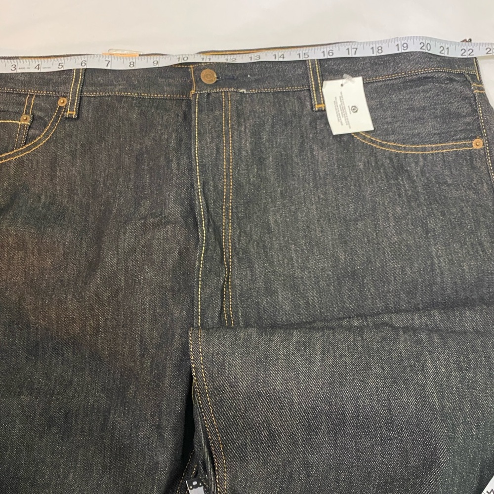 🆕 LEVI’S 501 Shrink-to-Fit Black Wash Straight Leg Button-Fly Denim Jeans 44/34 - Picture 8 of 11
